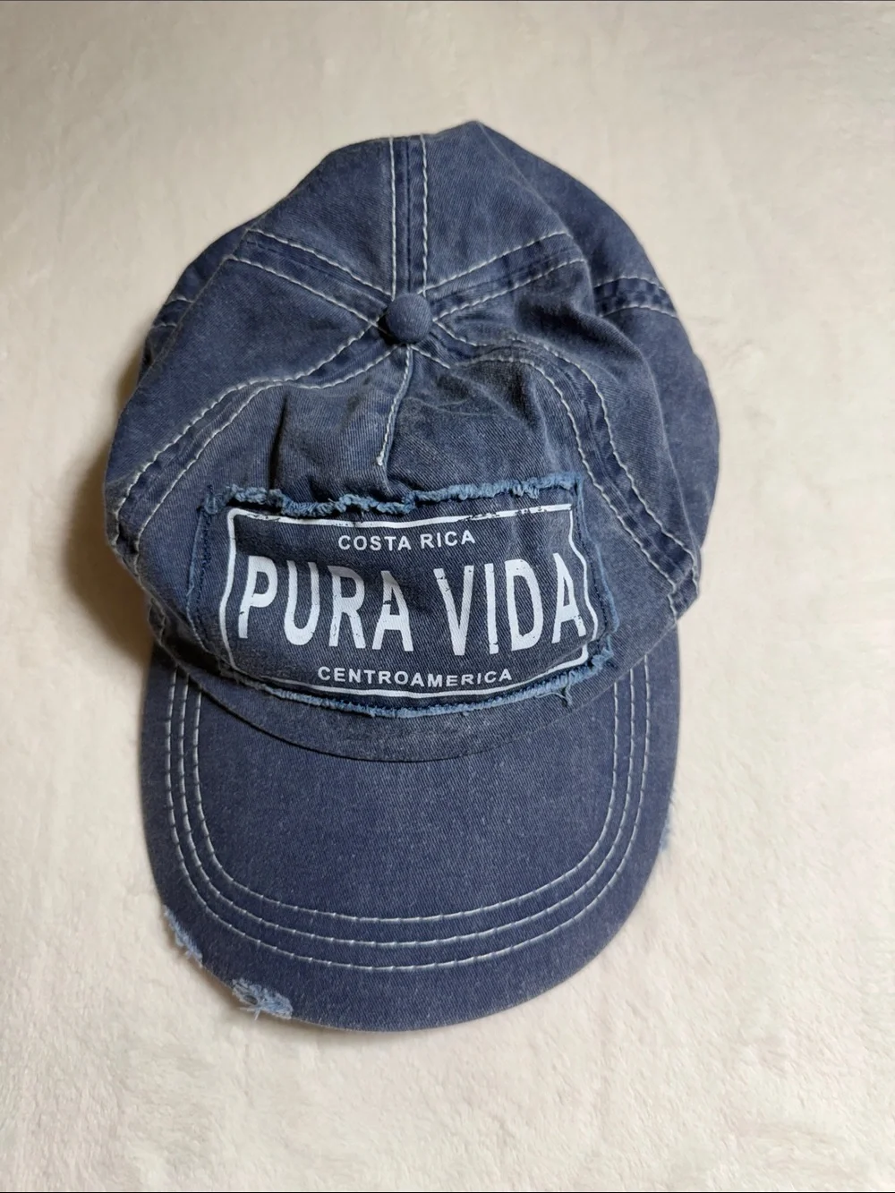 Pura Vida Navy Distressed Baseball Cap